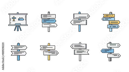 Directional Signposts and Presentation Board Collection