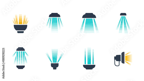 Stage Lighting Icons: Spotlights and Beams