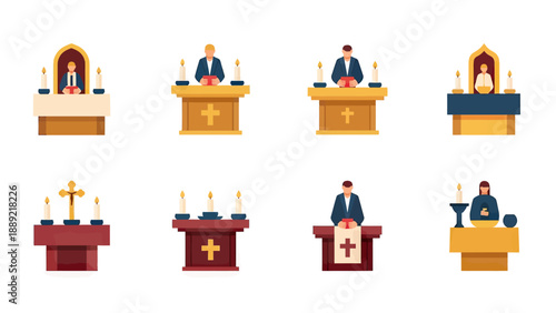 Christian Altar and Clergy Icons
