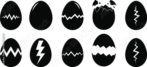 Happy easter eggs with electric lightning bolt designs easter decorations and symbols