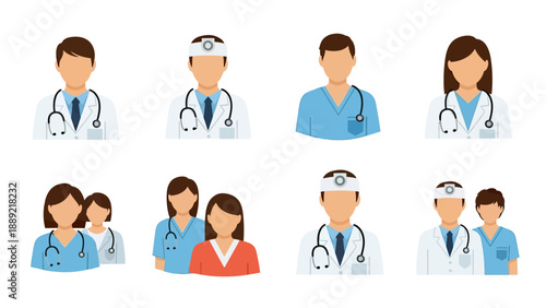Diverse Medical Professionals Avatar Set