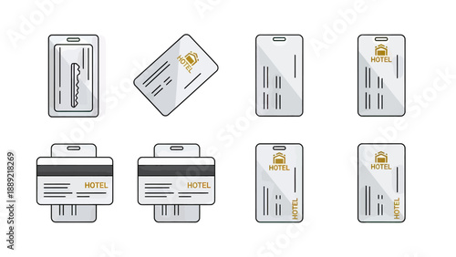 Hotel Key Card Collection: Access, Security, and Stay Icons