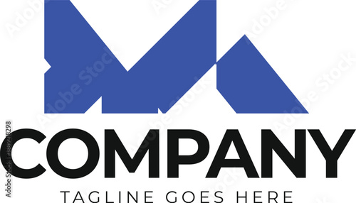 Initial M Logo. Abstract Letter M Symbol for Business, Finance and Professional Branding, Clean Flat Vector Logo Design Template, Vector Illustration