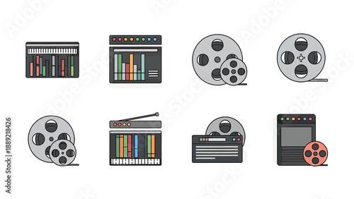 Film Editing and Production Icons