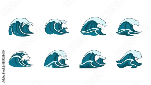 Pixel Art Ocean Waves Collection