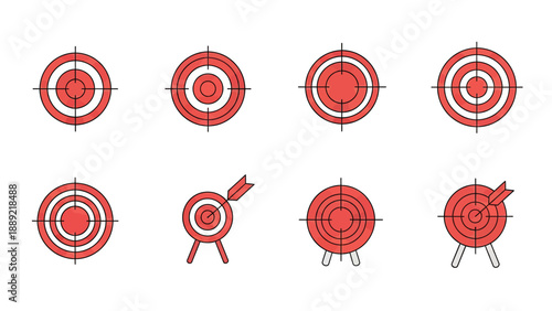 Target Collection: Bullseye Icons and Dartboard Graphics