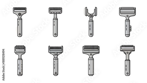 Collection of Cheese Grater Icons and Gadgets