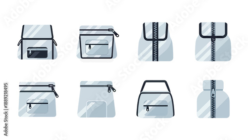 Modern Backpack Icons Set