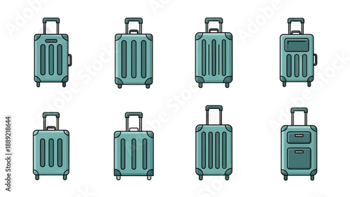 Collection of Teal Luggage and Suitcases