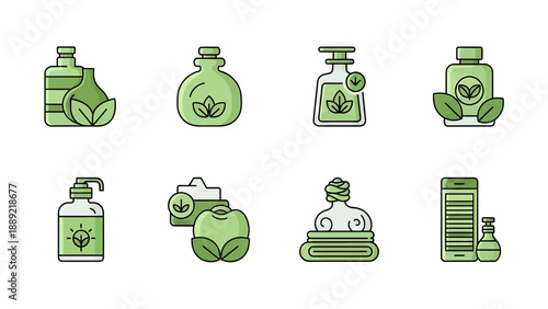 Green Eco-Friendly Product Icons Set