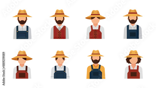 Diverse Farmers Set - Flat Design Avatars