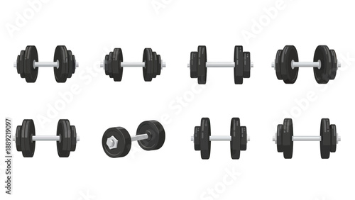 Set of Dumbbell Weights for Fitness and Strength Training