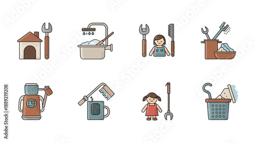 Home Repair and Plumbing Icons Set
