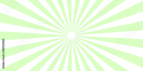 Abstract hypnotic swirl pattern with green and teal curved rays. Resembling a stylized sunburst or hypnotic spiral Sunburst striped background. Pop bright concentration line background and promotional
