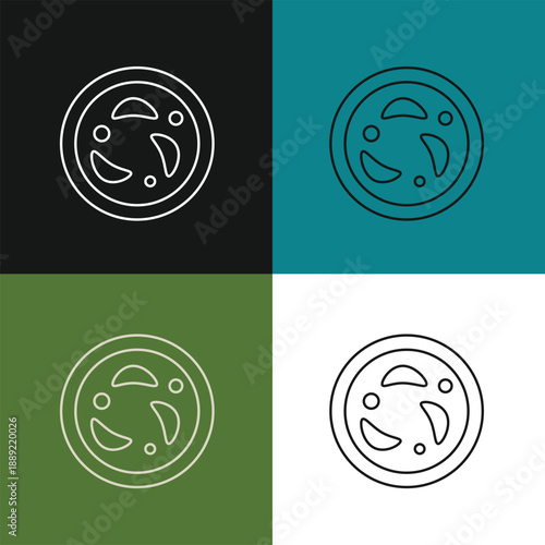 Laboratory Petri Dish Icon Representing Clinical Microbiology Cell Culture, Bacterial Growth Analysis, Scientific Biotechnology Research, and Medical Diagnostic Testing Procedures.