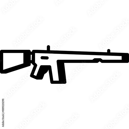 Automatic Assault Rifle Machine Gun Icon