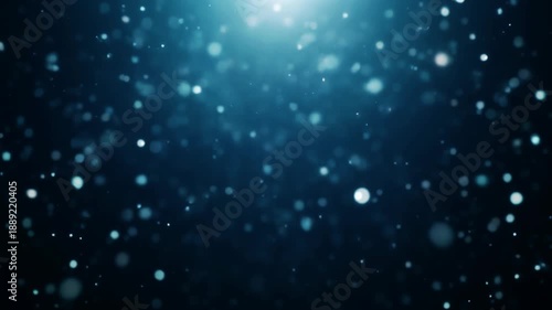 Wallpaper Mural Looping Dark blue bokeh particles or dust floating slowly with a bright light source from the top on a dark teal background for underwater or tranquil atmosphere Torontodigital.ca