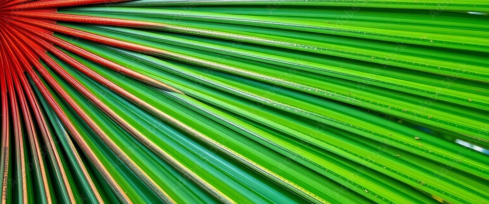 Obraz premium Close-up of Fiji fan palm fronds, showing texture and detail, fan palm, natural texture