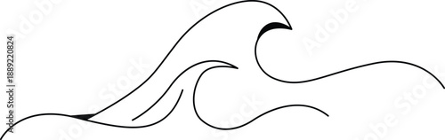 Elegant ocean wave silhouette Vector