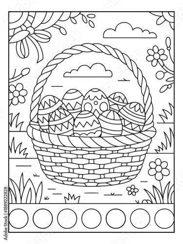 Happy Easter! Black and white coloring pages for teens, adults, and kids featuring Easter elements polygonal, hexagonal, diamond, style.