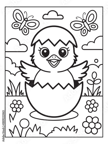 Happy Easter! Black and white coloring pages for teens, adults, and kids featuring Easter elements polygonal, hexagonal, diamond, style.