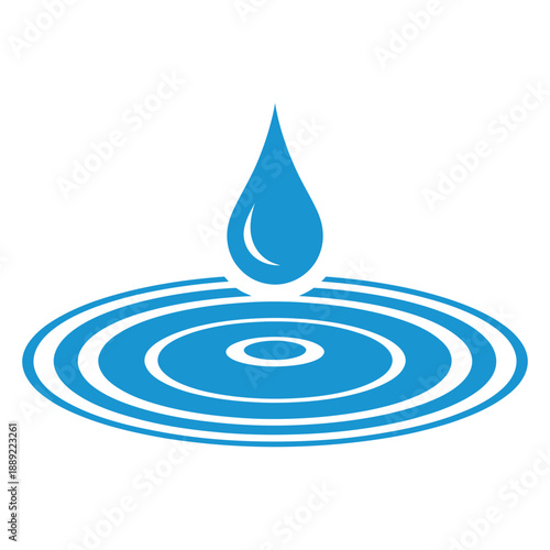 Minimalist water drop ripple illustration