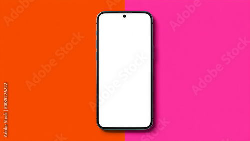 Free Download Blank Smartphone Mockup on Orange Pink - GFXLoad