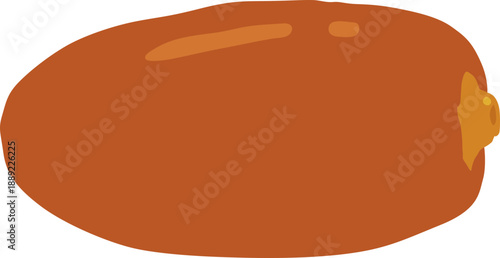 A vector graphic illustration of a sweet potato on a white background