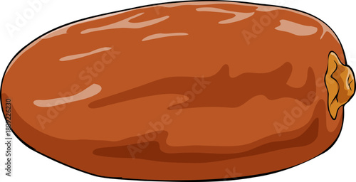 A vector graphic illustration of a glazed donut with a golden brown color