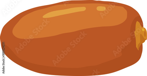 A vector graphic illustration of a delicious brown bread loaf on a white background