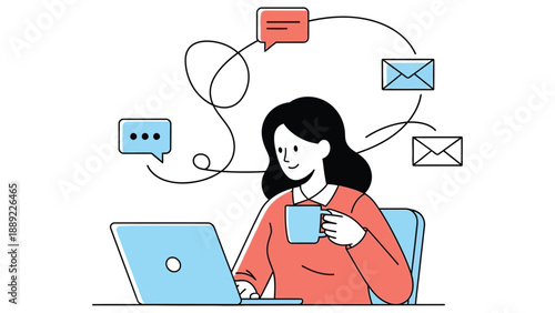  Internet Addiction and Digital Detox Concept Vector Illustration, People Overuse Smartphones and Gadgets, Screen Time Overload, Social Media Dependence, Mental Health Problem..eps