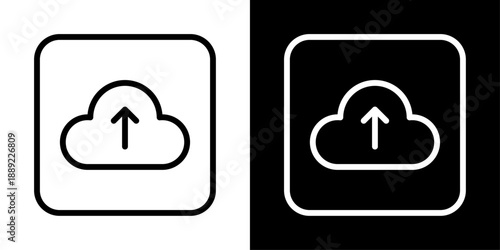 App cloud upload icon representing online data transfer, cloud storage, file backup, and syncing for apps.