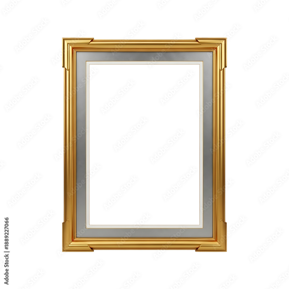 Fototapeta premium Luxury Royal Certificate Frames in Antique, Matte and Modern Gold Style on White Background