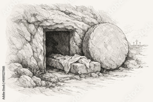 Empty Tomb and Resurrection of Jesus Sketch