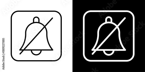 App notification off icon representing muted alerts, disabled notifications, silent mode, user control, and mobile app interface.