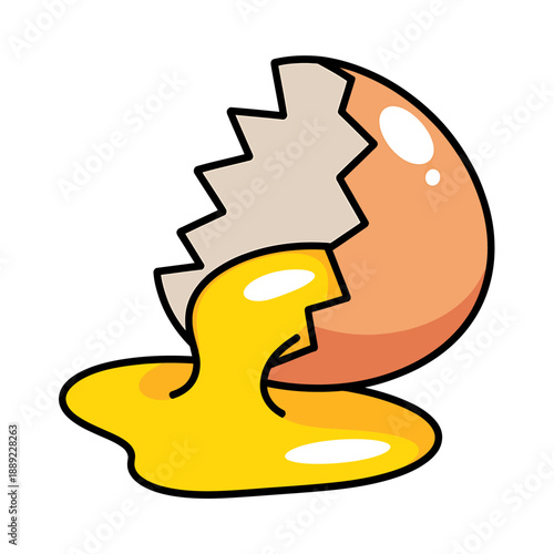 Broken Egg Yolk Illustration