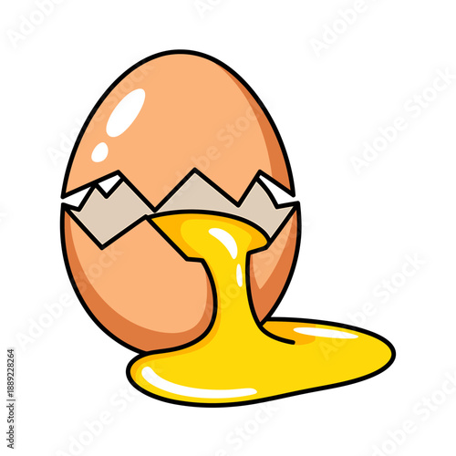 Broken Egg Yolk Illustration