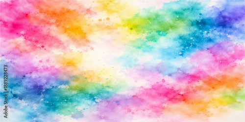 A vibrant watercolor wallpaper featuring an artistic pattern of seamless colorful circles and bright pastel textures across a light rainbow spectrum backdrop