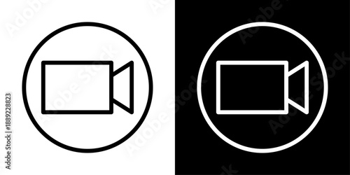 App video call icon representing online communication, virtual meeting, video chat, conferencing, and mobile app interface.