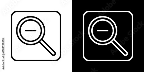 App zoom out icon representing reduced view, navigation control, scaling down, overview, and mobile app interface interaction.