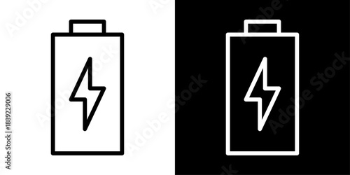 App battery icon representing power level, charging status, energy, battery life monitoring, and mobile app interface.