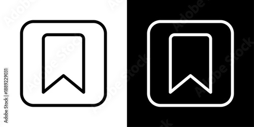 App bookmark icon representing saved items, favorites, reading list, quick access, organization, and mobile app interface.