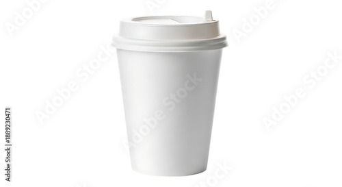 Wallpaper Mural Plain white disposable coffee cup with lid isolated on transparent background Torontodigital.ca