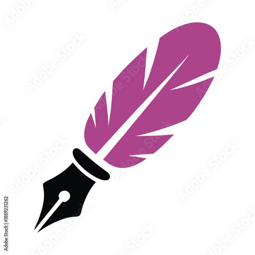 Vintage feather pen illustration