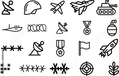 War and Battle Concept Vector Illustrations – Military, Conflict & Combat Set