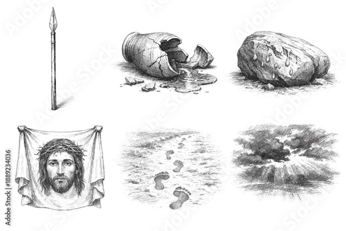 Christian Resurrection and Biblical Symbol Sketches
