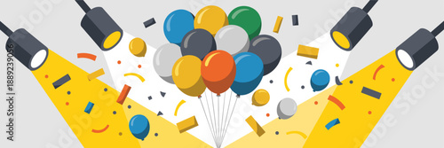 Corporate celebration elements with lights – Great for professional award ceremonies, event planning, or brand launches.