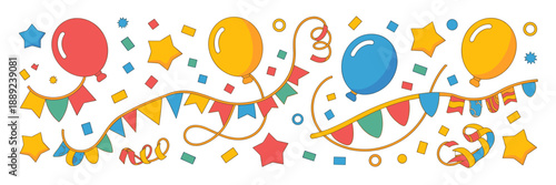 Carnival party elements illustration – Great for event invitations.