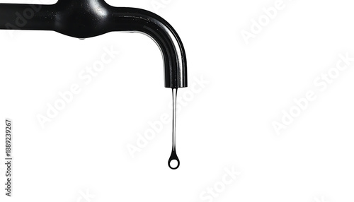 A dripping faucet on transparent background highlighting water conservation needs : Elements for World Water Day promotion