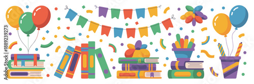 School party and education vector kit – Suitable for school flyers.